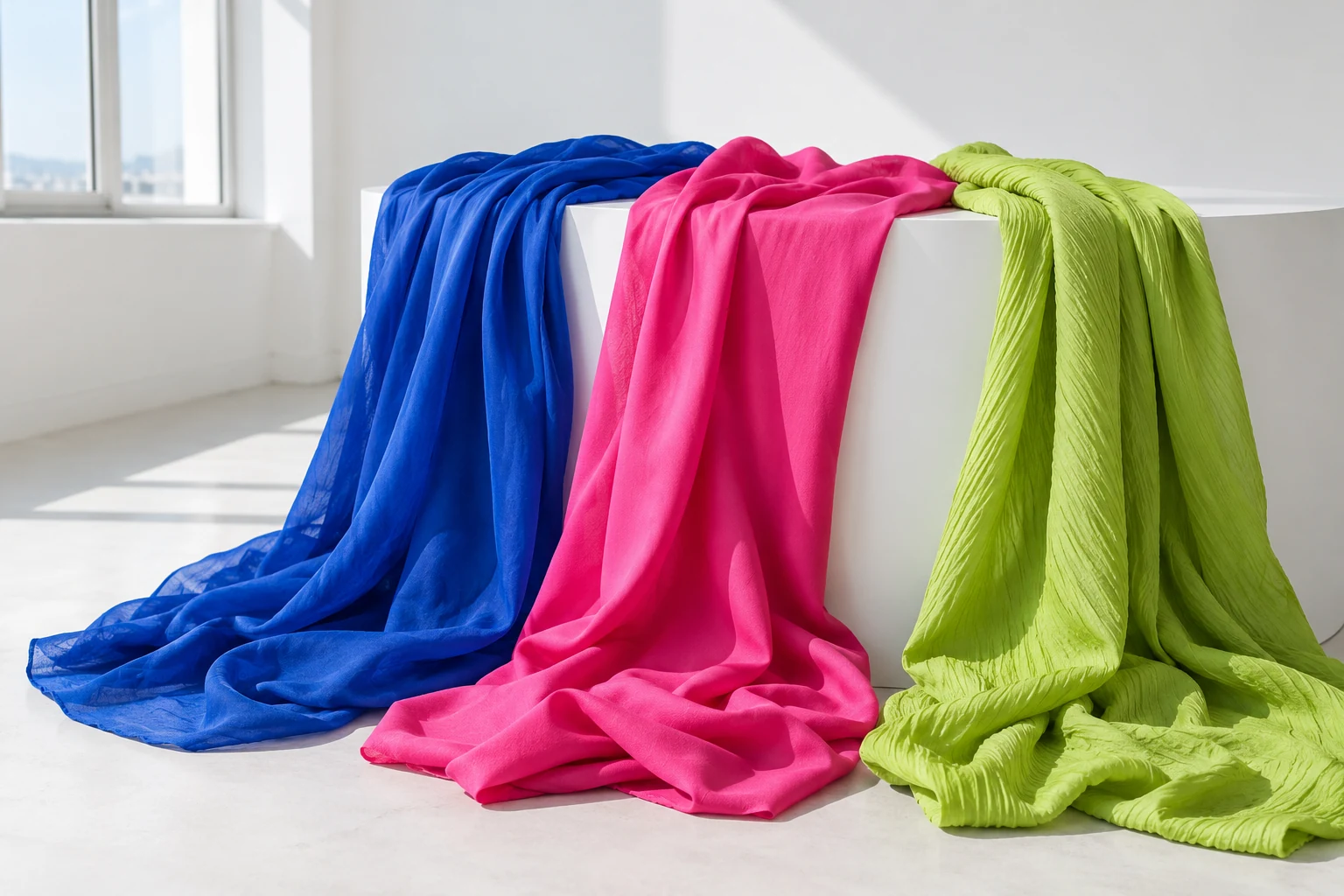 Fabric colour and drape concept